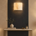 Zorin Spanish Alabaster Curved Wall Sconce - Lumovique