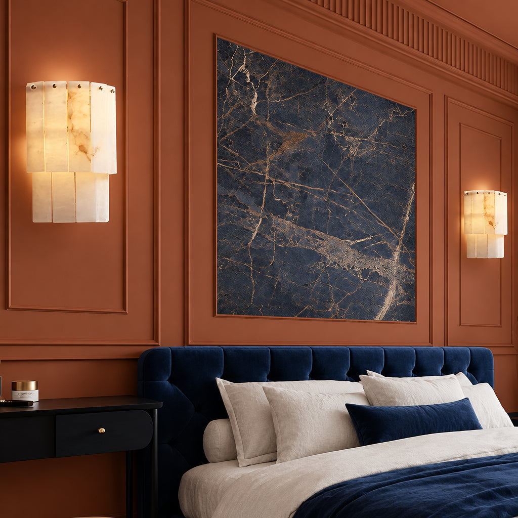 Zorin Spanish Alabaster Curved Wall Sconce - Lumovique