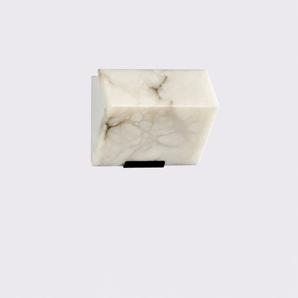 Zele Minimalist Alabaster Geometric Wall Sconce - Lumovique