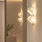Zele Minimalist Alabaster Geometric Wall Sconce - Lumovique