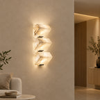 Zele Minimalist Alabaster Geometric Wall Sconce - Lumovique