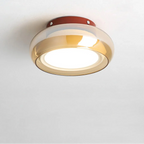 Fela Mid Century Amber Glass Flush Mount Ceiling Light - Lumovique