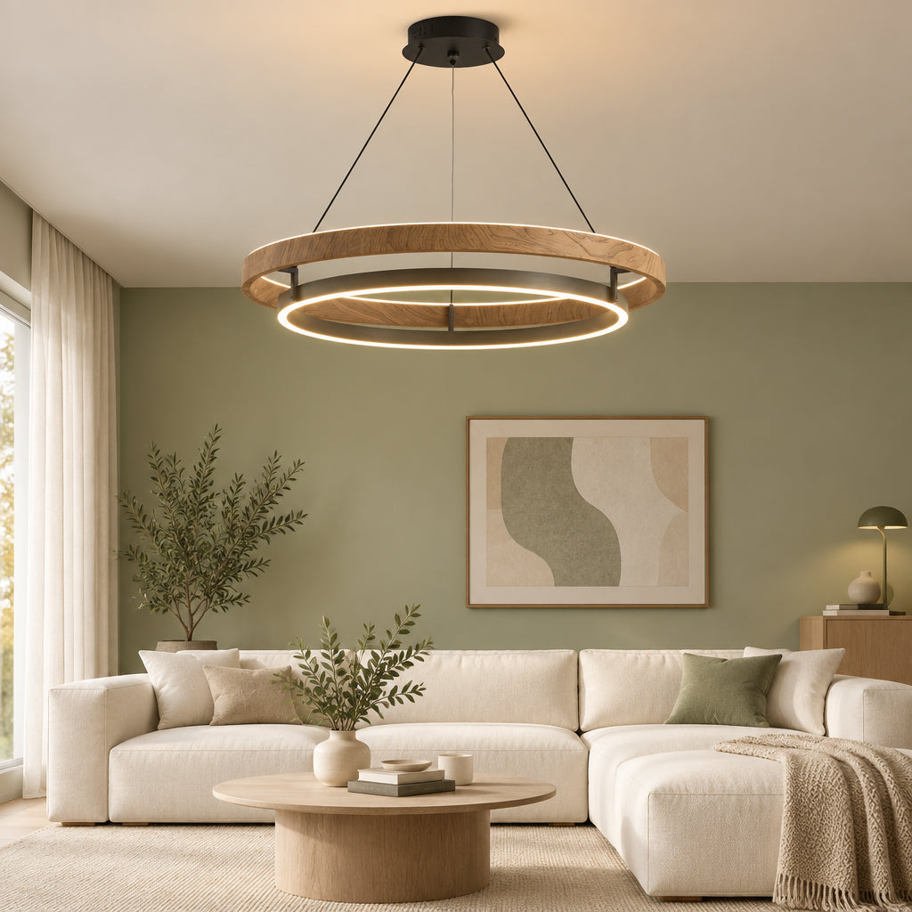 Tyva Scandinavian LED Double Ring Chandelier - Lumovique