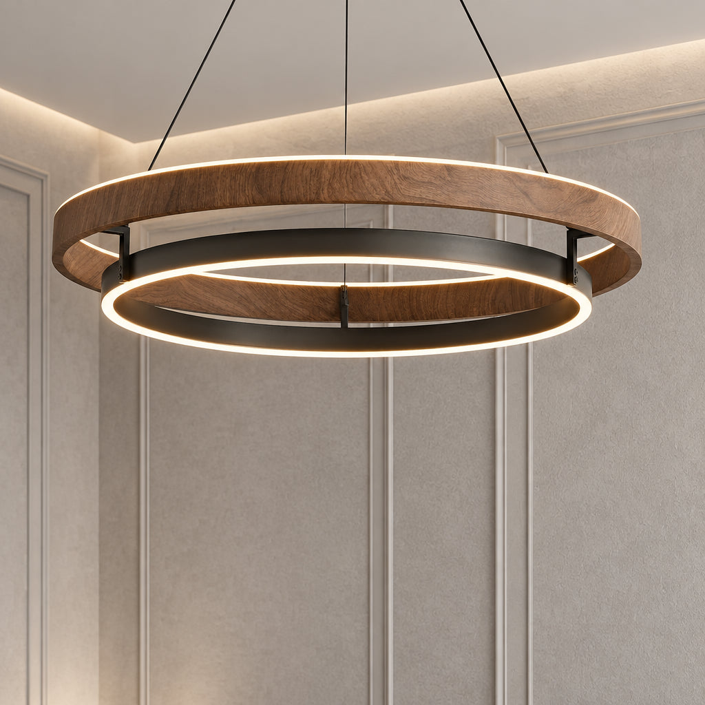Tyva Scandinavian LED Double Ring Chandelier - Lumovique