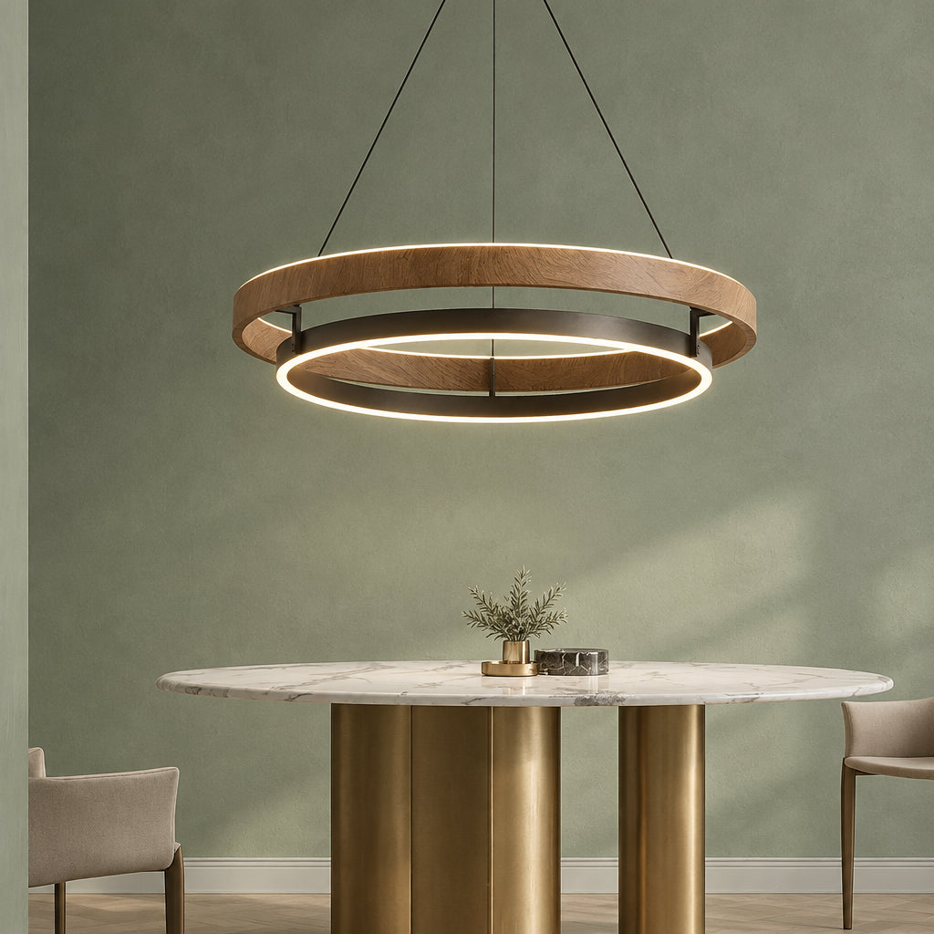 Tyva Scandinavian LED Double Ring Chandelier - Lumovique
