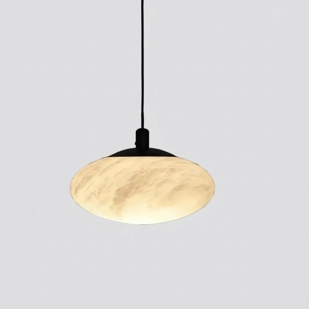 Tyvi Minimalist Alabaster Oval Mini Pendant Light - Lumovique