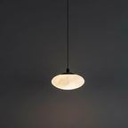Tyvi Minimalist Alabaster Oval Mini Pendant Light - Lumovique