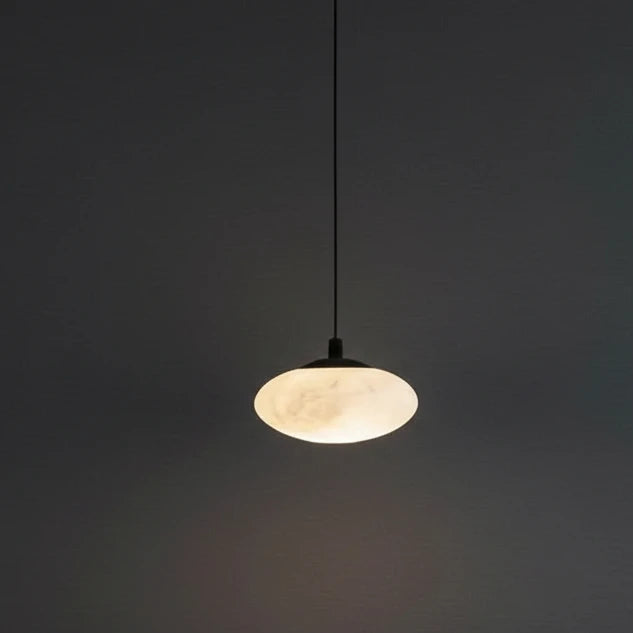 Tyvi Minimalist Alabaster Oval Mini Pendant Light - Lumovique
