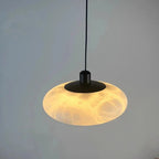 Tyvi Minimalist Alabaster Oval Mini Pendant Light - Lumovique