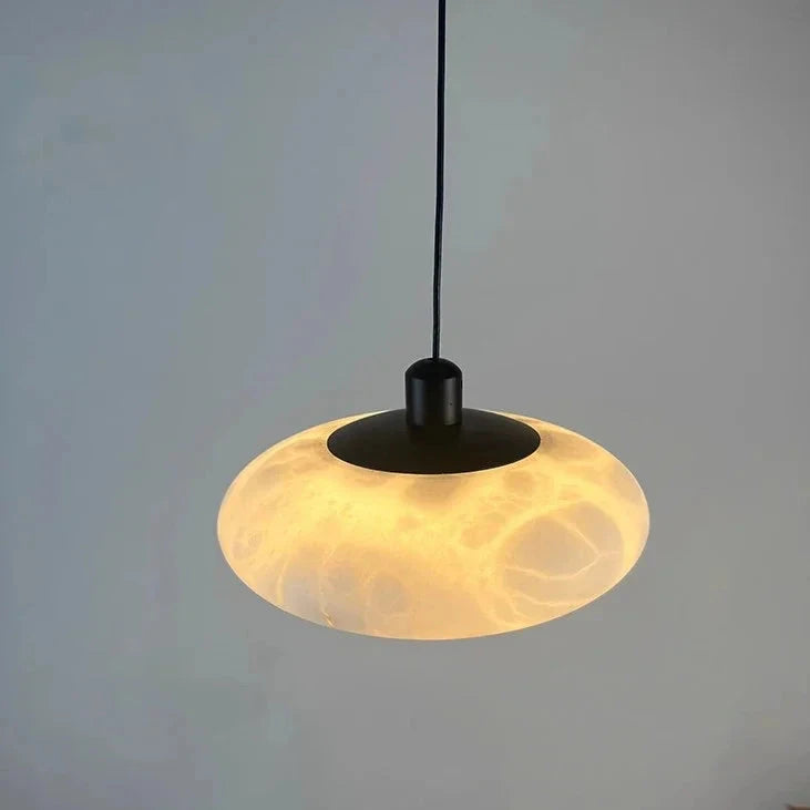 Tyvi Minimalist Alabaster Oval Mini Pendant Light - Lumovique
