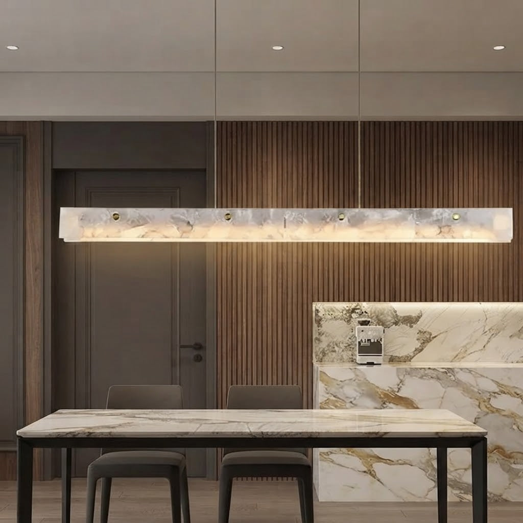 Cler Art Deco Alabaster Linear Chandelier - Lumovique
