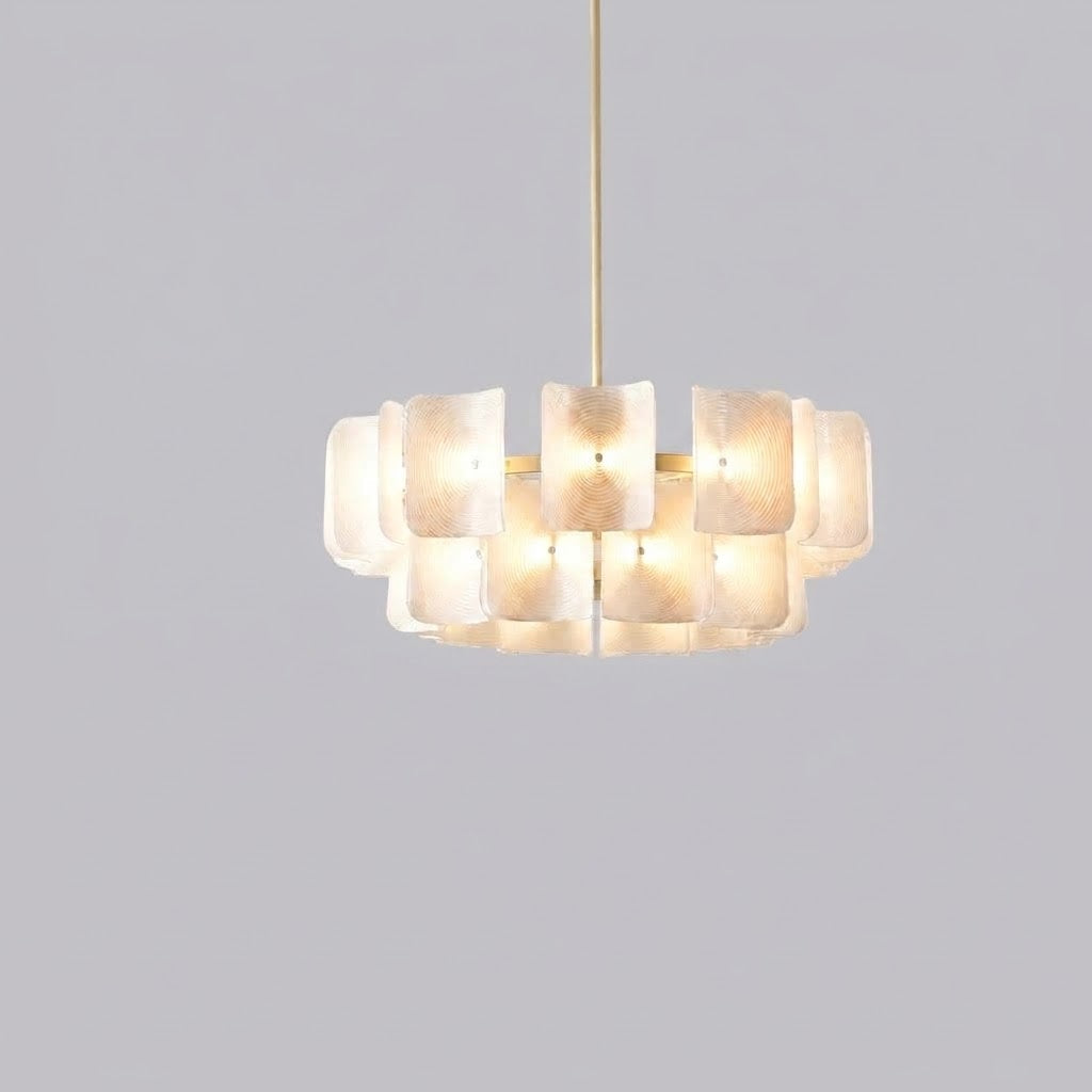 Zilo Minimalist Ribbed Tiered Drum Chandelier - Lumovique