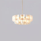 Zilo Minimalist Ribbed Tiered Drum Chandelier - Lumovique