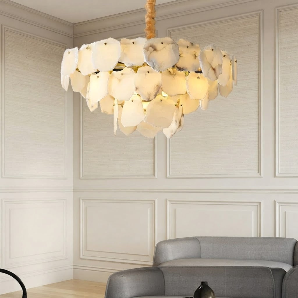 Bryx Spanish Alabaster Tiered Chandelier - Lumovique