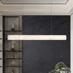Davu Minimalist Alabaster Tube Linear Chandelier - Lumovique