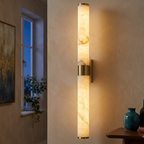 Eluno Mid Century Alabaster Double Cylinder Wall Sconce - Lumovique