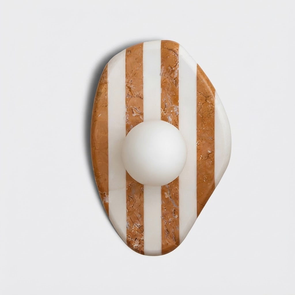 Nexa Retro Striped Marble Globe Wall Sconce - Lumovique