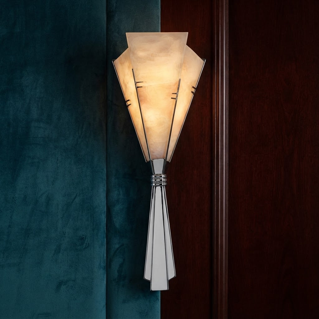 Orvi French Art Deco Alabaster Bouquet Wall Sconce - Lumovique