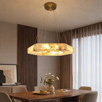 Dovi Art Deco Alabaster Hexagon Ring Chandelier - Lumovique