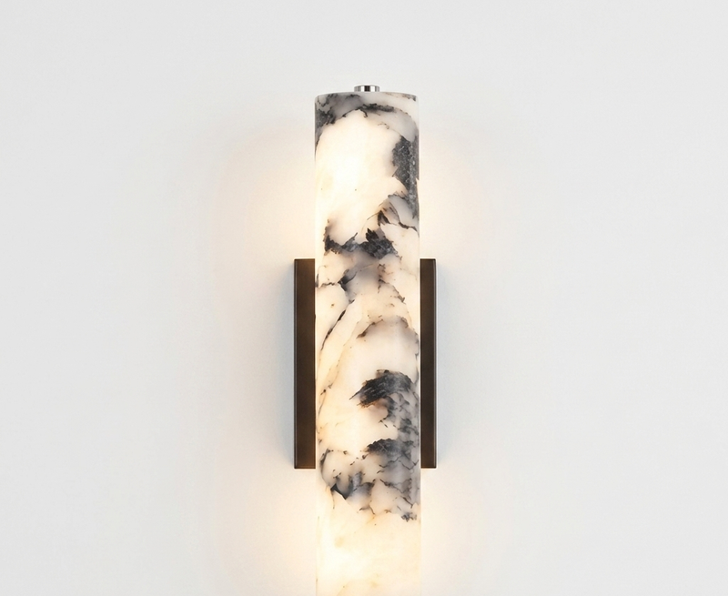 Habro Marble Cylinder Wall Sconce with Touch Switch, Up-and-Down Glow