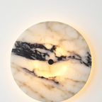 Kolna Japandi Marble Disc Wall Sconce - Lumovique
