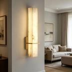 Movi Spanish Alabaster Rectangular Wall Sconce - Lumovique