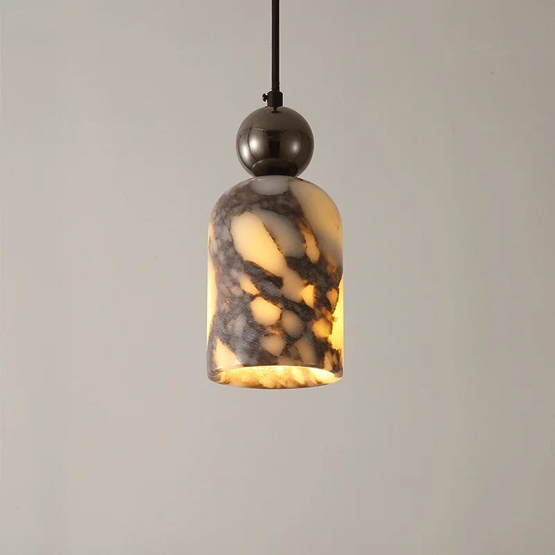 Nimlo Mid Century Marble Dome Pendant Light - Lumovique