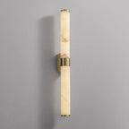 Eluno Mid Century Alabaster Double Cylinder Wall Sconce - Lumovique