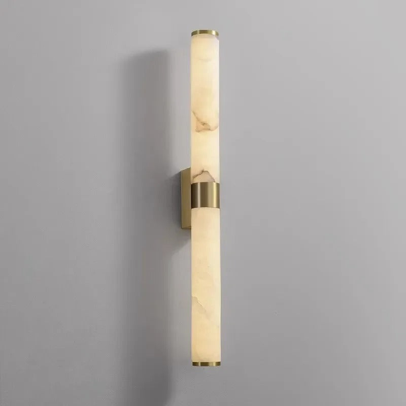 Eluno Mid Century Alabaster Double Cylinder Wall Sconce - Lumovique