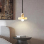 Taso Minimalist Alabaster Disc Pendant Light - Lumovique