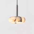 Tulen Minimalist White Marble Disc Pendant Light - Lumovique