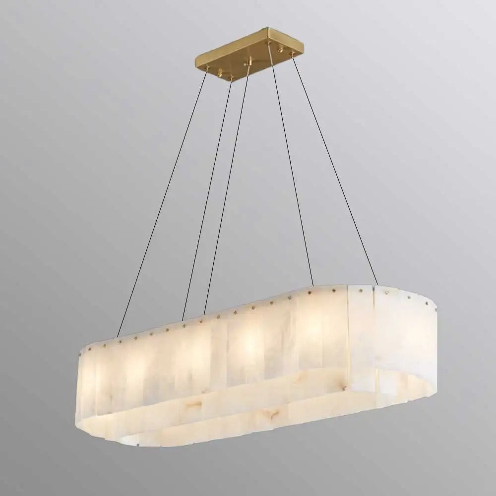 Covi Spanish Alabaster Oval Tiered Chandelier - Lumovique