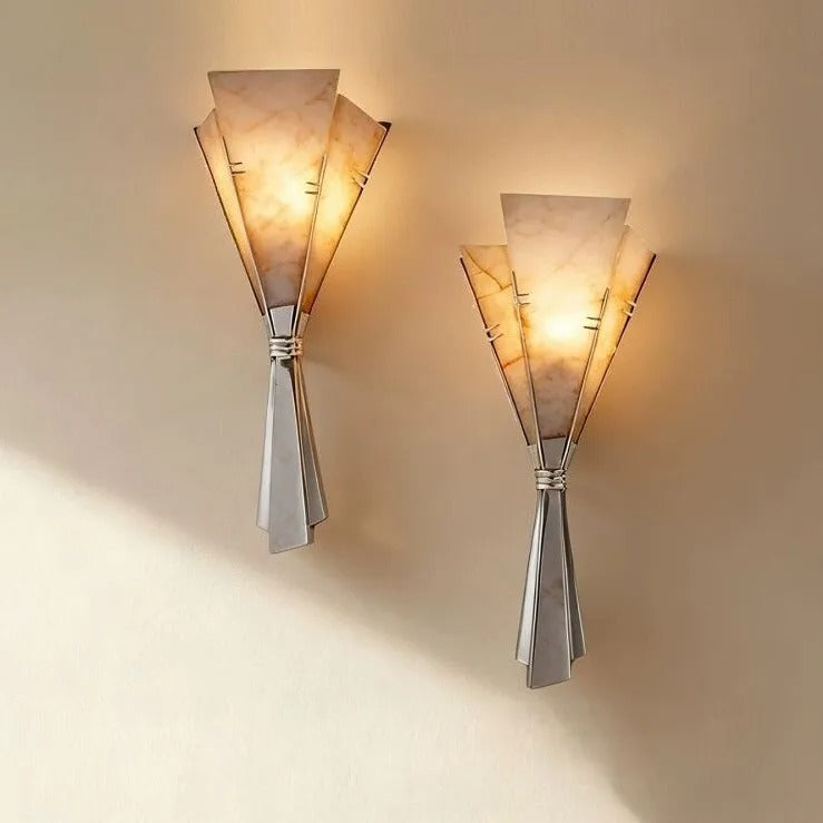 Orvi French Art Deco Alabaster Bouquet Wall Sconce - Lumovique