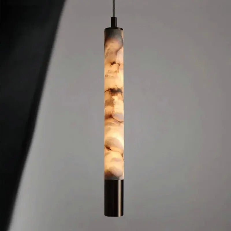 Brenu Spanish Alabaster Cylinder Pendant Light - Lumovique