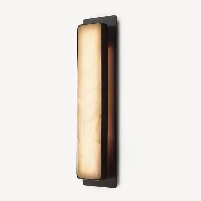 Sisa Minimalist Alabaster Rectangular Wall Sconce - Lumovique