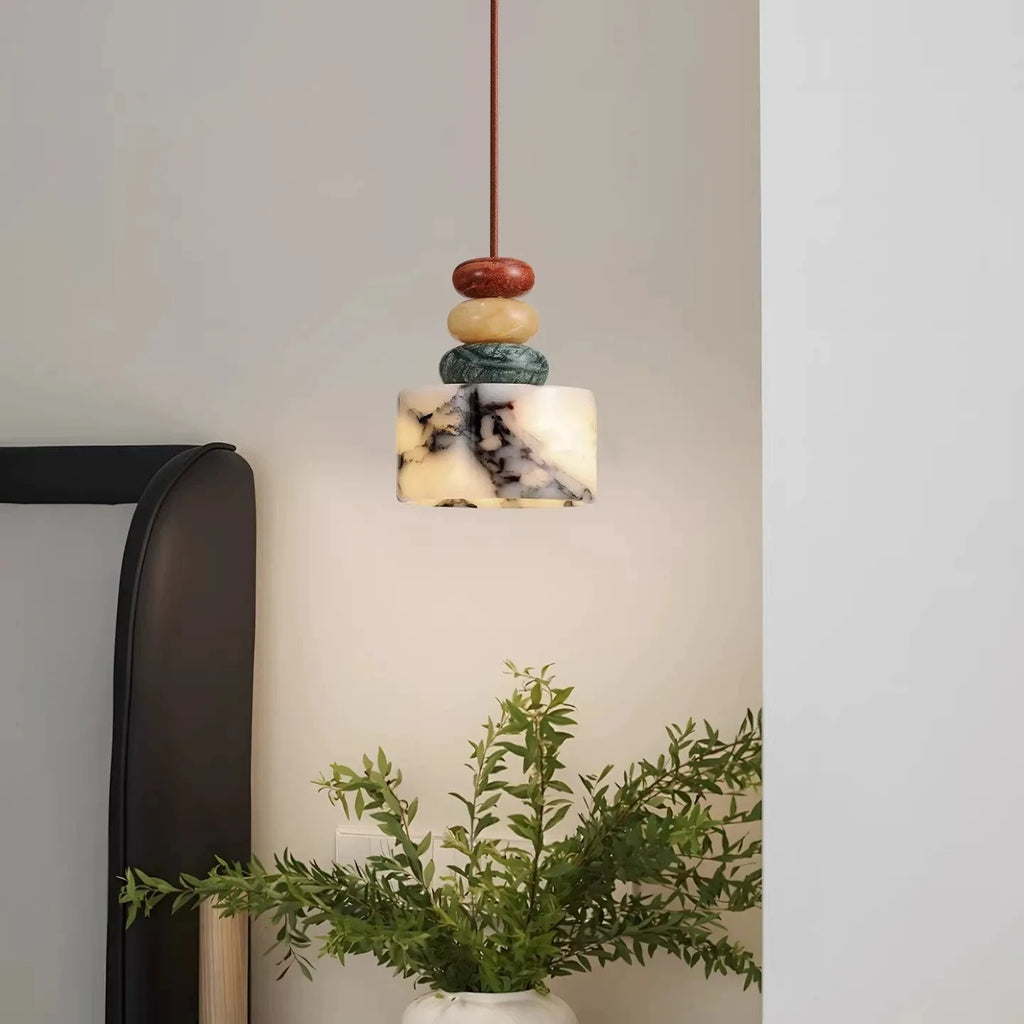 Sorno Post Modern Marble Drum Pendant Light - Lumovique