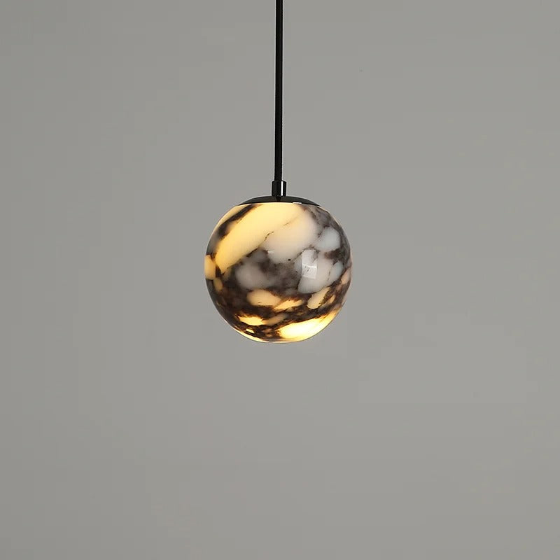 Hesto Japandi Marble Globe Pendant Light - Lumovique