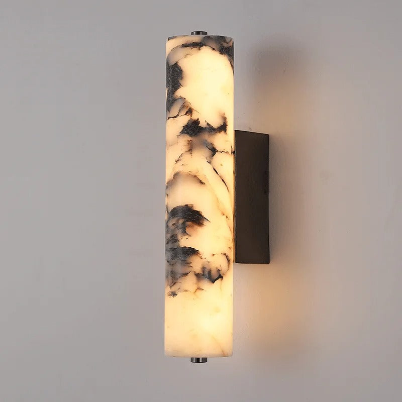 Habro Minimalist Marble Cylinder Wall Sconce - Lumovique