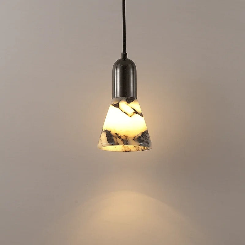 Aven Mid Century Marble Cone Pendant Light - Lumovique