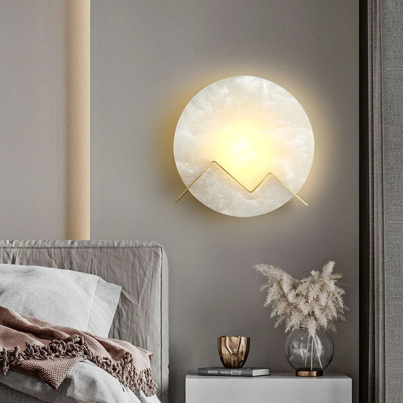 Vizo Spanish Alabaster Moon Wall Sconce - Lumovique