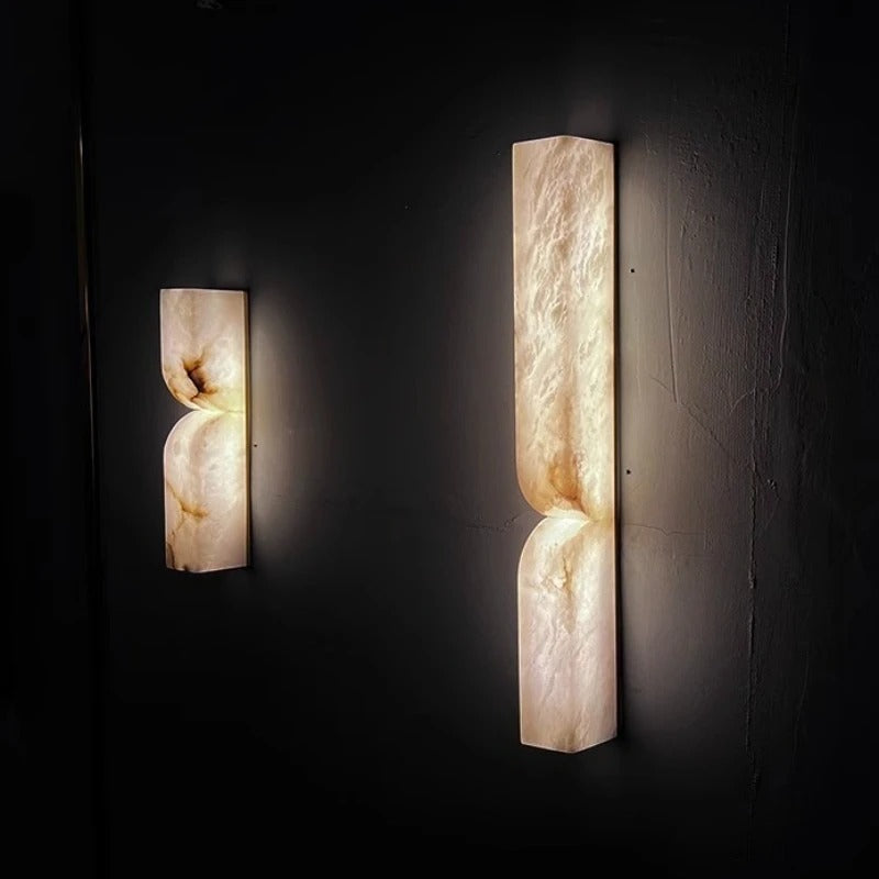 Vexo Art Deco Alabaster Tiered Wall Sconce - Lumovique