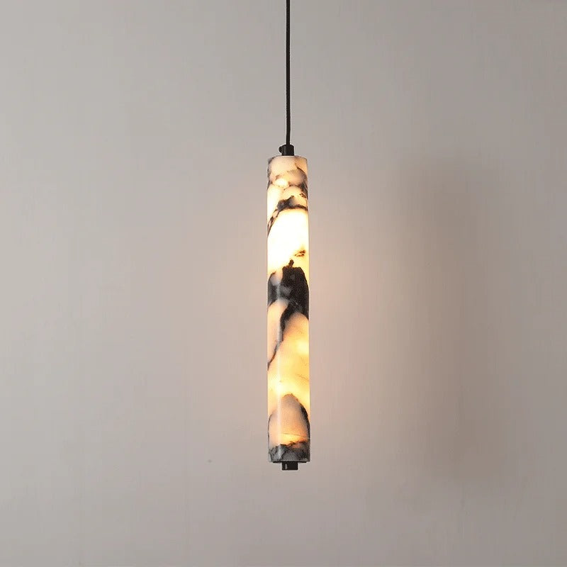 Kestu Minimalist Marble Cylinder Pendant Light - Lumovique