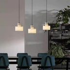 Zize Art Deco Alabaster Tiered Drum Pendant Light - Lumovique