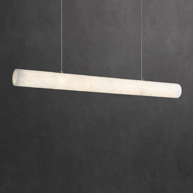 Davu Minimalist Alabaster Tube Linear Chandelier - Lumovique