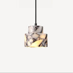 Selno Art Deco Marble Stepped Cylinder Pendant Light - Lumovique