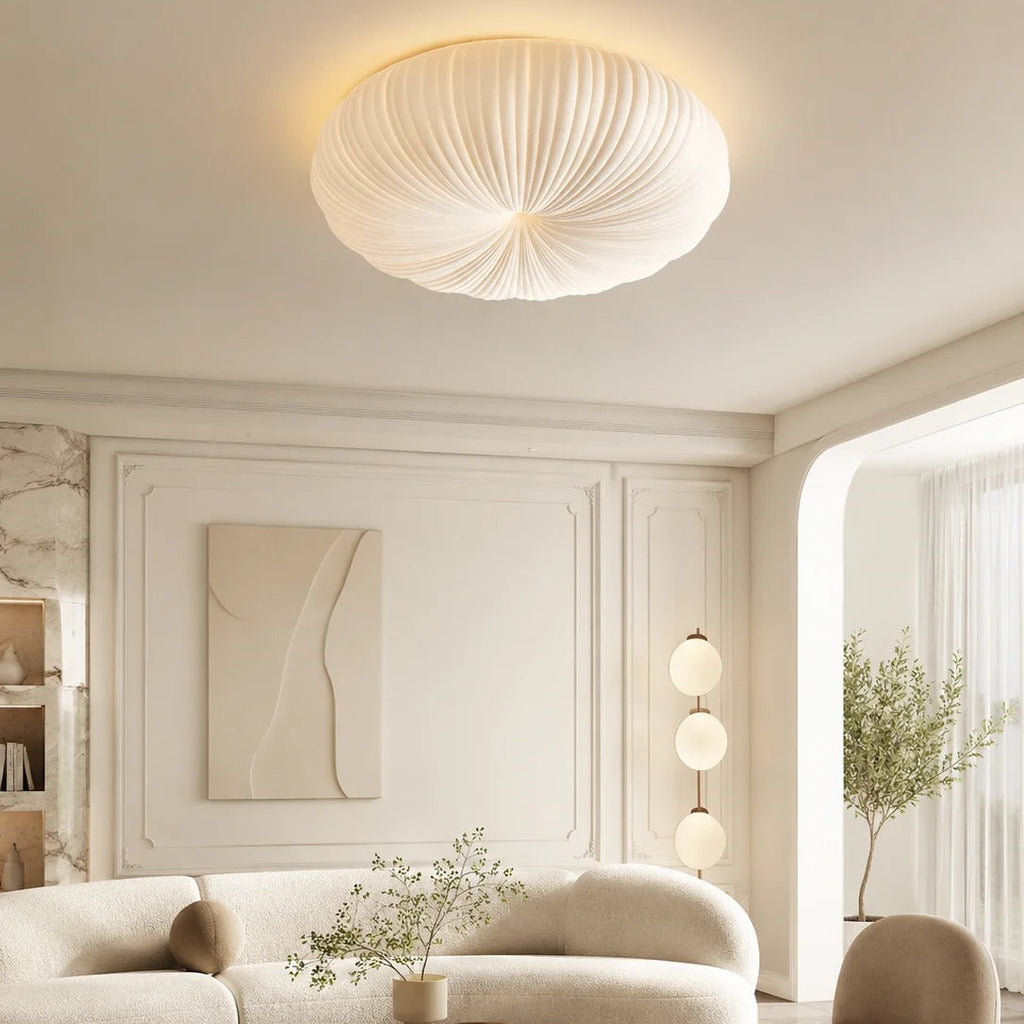 Kero French Cream Pumpkin Flush Mount Ceiling Light - Lumovique