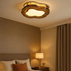 Orvo Mid Century Amber Layered Flush Mount Ceiling Light - Lumovique