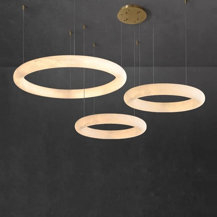 Civi Spanish Alabaster Ring Chandelier - Lumovique
