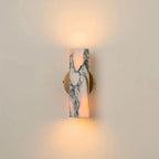 Herlo Mid Century Brass Marble Cylinder Wall Sconce - Lumovique