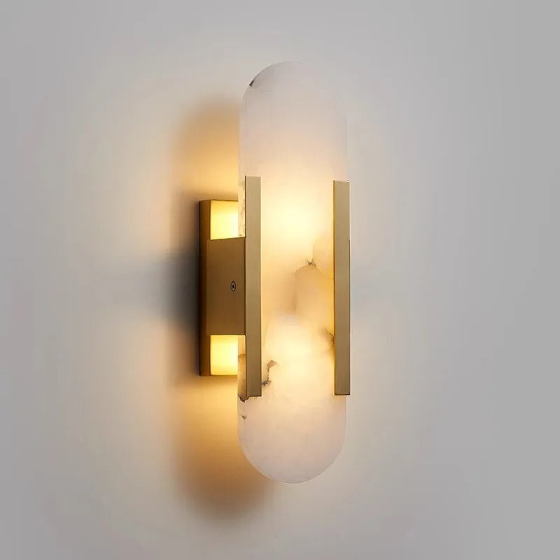 Leso Minimalist Alabaster Pill Wall Sconce - Lumovique